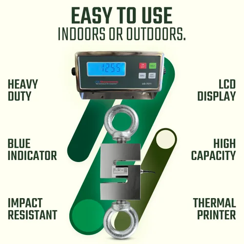 Miniatura 3 de Prime USA Scales USA Measurements - Báscula para grúa, resistente con pantalla LCD, 5,000 libras