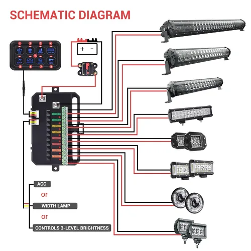 Miniatura 5 de Panel de interruptor de 8 bandas, caja de panel de control táctil LED azul, caja de interruptor táctil para automóvil, interruptor momentáneo