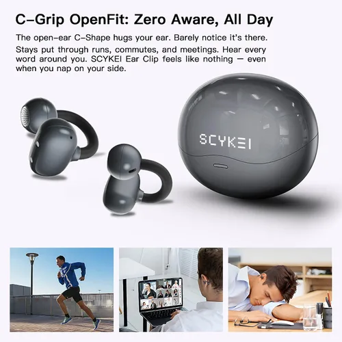 Miniatura 2 de OWS - Auriculares colgantes con clip para la oreja, auriculares inalámbricos de traducción AI en tiempo real, 165 idiomas traductores
