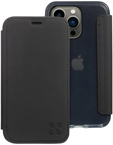 Miniatura 10 de SafeSleeve Funda de piel tipo cartera desmontable para iPhone 14 con bloqueador EMF para teléfono celular con 3 tarjeteros y soporte ajustable