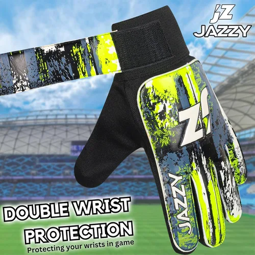 Miniatura 6 de Guantes de portero de fútbol para niños y jóvenes, guantes de portero antideslizantes con palma de látex de 4 mm y fuerte agarre, protección doble