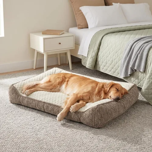 Miniatura 9 de JOEJOY Camas ortopédicas XL para perros de tamaño grande, extra gruesas, con apoyo y laterales, sofá cama ultrasuave para perros grandes, color Beige