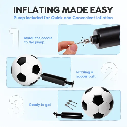 Miniatura 4 de Paquete de 2 pelotas de fútbol para niños, tamaño 2/talla 3, bolas de fútbol para niños, bolas de dibujos animados para niños con bomba, bolsa