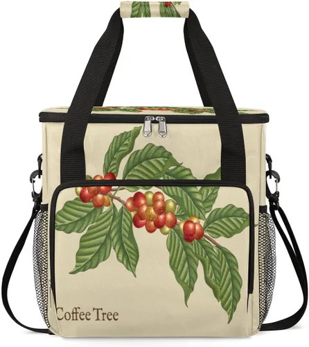 Miniatura 12 de Bolsa de transporte con diseño de acuarela para cafetera de granos de café, bolsa tote de almacenamiento y viaje para café, compatible con cafetera