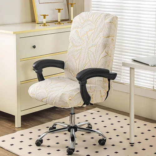 Miniatura 9 de Funda elástica con estampado para silla de computadora, fundas duraderas con cremallera para silla de oficina, fundas elásticas para silla de 16