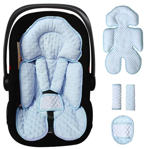 Inserto reversible para asiento de coche para bebé, almohada de apoyo para cabeza y cuerpo de 2 en 1 para recién nacidos y niños pequeños, cojín