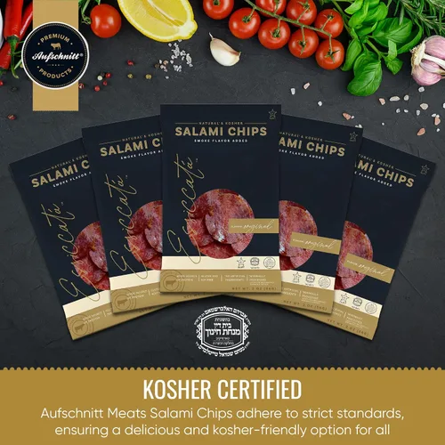 Miniatura 6 de Meats Kosher Salami Chips - Salchicha en rodajas, carne de embutidos - Natural, amigable con Halal - 2 onzas, original, paquete de 5