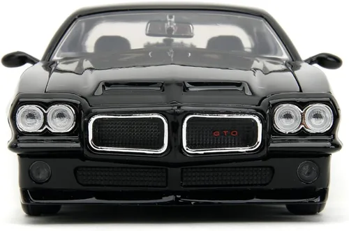 Miniatura 6 de 1971 Pontiac GTO Negro con Gráficos de Llama Bigtime Muscle Series 1/24 Diecast Model Car 35022
