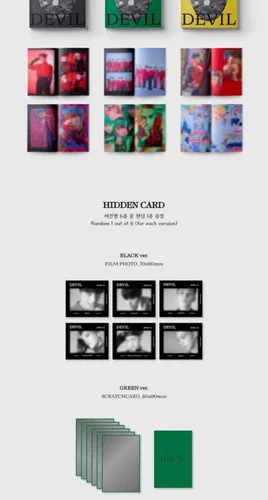 Miniatura 4 de Oneus Devil 1st Album Random Version 16p Lyrics Book+96p PhotoBook+1p Hidden Card+2p PhotoCard+Message PhotoCard SET+Tracking Kpop Sealed