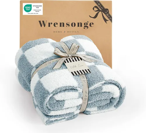 Miniatura 68 de WRENGONGE - Manta a rayas de color caqui, suave, acogedora, mullida, cálida, para sillón, sofá, cama o viajes, ligera, 50 x 70 pulgadas, regalo