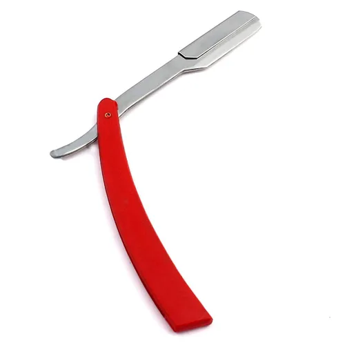 Miniatura 9 de OdontoMed2011® Rastrillos profesionales rectos de acero con borde de barbero plegable para afeitar, rastrillo de afeitado doble (mango negro)