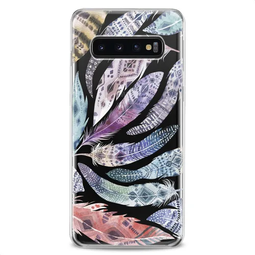 Miniatura 14 de Funda compatible con Samsung S25 S24 S23 FE S22 Plus S21 Ultra S20+ S10e Note 20 S9 Clear Tribal Totem Design Print Phone Cute Pink Feather Catcher