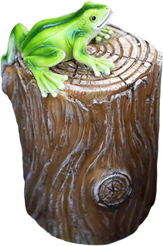 Ocultar una llave fuera de la figura de tocón de rana decorativa para ocultar llaves al aire libre, llaves de repuesto para casa, caja de seguridad,