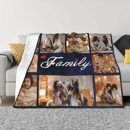 Miniatura 23 de HUGLAZY Mantas personalizadas con fotos, texto, mantas personalizadas con imagen, mantas personalizadas para papá con collage de fotos, manta