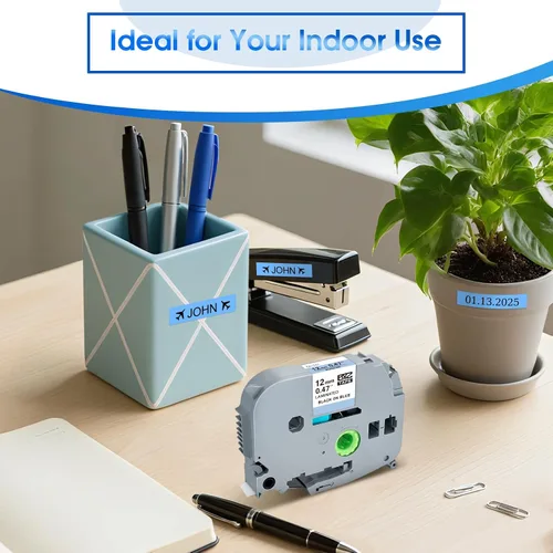 Miniatura 8 de Compatible con cinta azul P Touch TZe-531 TZe531 laminada 0.47 de 0.47 pulgadas, cinta azul de repuesto para Brother PT-D200 PT-D450, 1/2 pulgada x