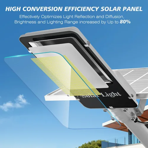 Miniatura 7 de Sunwish 8000W Luces solares de calle al aire libre - Luces solares LED 6500K al aire libre del atardecer al amanecer, luces solares