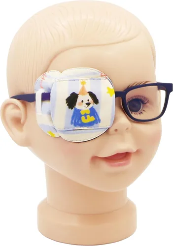 Astropic Parche de algodón 3D y seda para niños | Parche ocular para niños y niñas | Parche médico para niños con ojo perezoso (cachorro de sombrero
