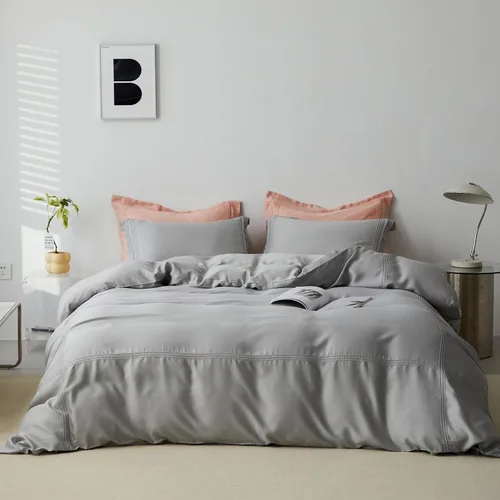 Miniatura 9 de Simple&Opulence - Juego de funda de edredón 100 % eucalipto Lyocell Tencel, 2 piezas, funda de edredón transpirable y refrescante, suave y sedosa