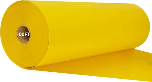 Miniatura 18 de Guangyintong Rollos de Vinilo Amarillo de Transferencia de Calor HTV, 12" x 8 pies, Superficie Brillante de Vinilo para Planchar en Camisetas, Fácil