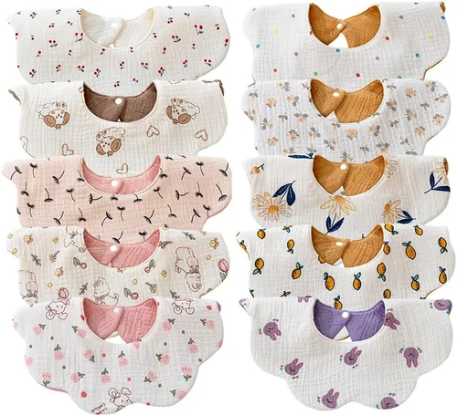Miniatura 12 de Baberos de muselina para bebés, baberos para babero de dentición para bebé niña o niño de muselina de algodón Blanco ostra