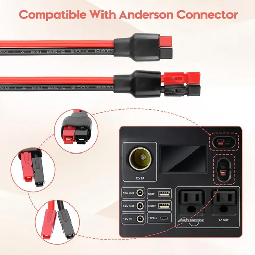 Miniatura 7 de Kit de conector de cable de panel solar 10 AWG, compatible con conector solar y conector Anderson para RV, Goal Zero Yeti, Renogy generador solar