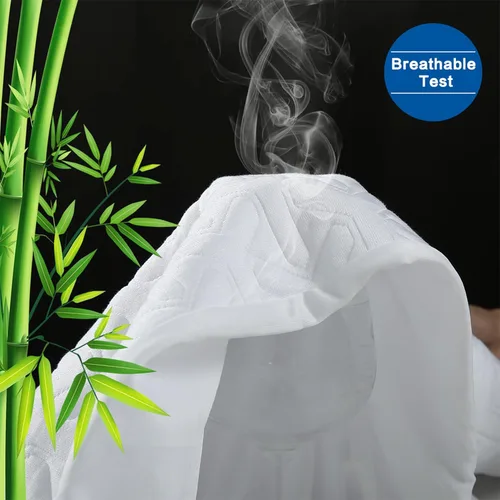 Miniatura 3 de MERITLIFE - Protector de colchón de bambú impermeable premium, suave y sin ruido, relleno con tela de aire 3D ultrasuave y transpirable, funda