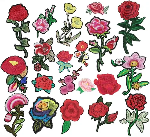 Miniatura 3 de 24 piezas de insignias de soldado para niños, parche bordado para coser/planchar en la ropa, vestido, sombrero de planta, jeans, flores de costura