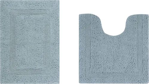 Miniatura 58 de Better Trends Alfombra de Inodoro en Forma de U Cubierta de Asiento de Inodoro de Lujo 100% Algodón Absorbente de Agua, Cubierta de Tapa Reversible