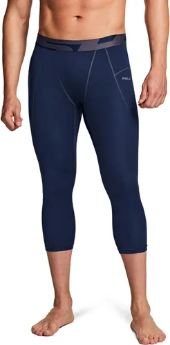 Miniatura 3 de TSLA Pantalones de compresión 34 para hombre, mallas de entrenamiento para correr, leggings atléticos capri de secado fresco, capa base de yoga