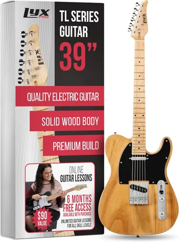 Miniatura 18 de LyxPro Guitarra eléctrica de 30 pulgadas, serie TL, cuerpo de madera de Paulownia de tamaño completo, golpeador de 3 capas, cuello en forma de C