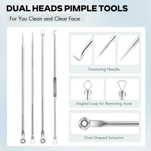 Miniatura 2 de FEITA Kit de herramientas para eliminar puntos negros, extractor de espinillas de comedón, herramientas de acné para nariz facial, aguja de acné