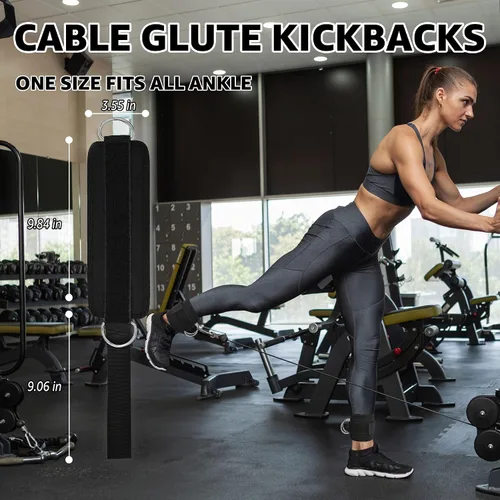 Miniatura 4 de Correas de Tobillo de Fitness para Máquina de Cable, Kickbacks Ejercicios de Glúteos, Ejercicios de Parte Inferior del Cuerpo, Correas Ajustables