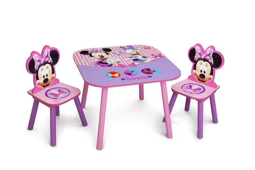 Miniatura 6 de Delta Children Juego de silla tapizada, madera, Minnie Mouse de Disney y juego de mesa y silla para niños (2 sillas incluidas), ideal para artes