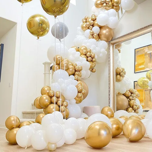 Miniatura 5 de 50 globos azules de 12 pulgadas y globos dorados 50 piezas de 12 pulgadas