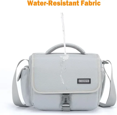 Miniatura 6 de CADeN Bolsa para cámara - Bolsa cruzada de hombro compatible con cámaras y lentes Nikon, Canon, Sony, DSLR SLR sin espejo (1.0 gris, pequeña)