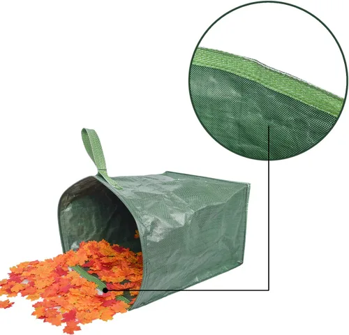 Miniatura 6 de Juego de 2 bolsas de jardín reutilizables de 106 galones con asas reforzadas, bolsas de jardinería resistentes, bolsas de jardinería para césped