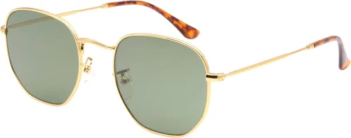 Lentes de sol hexagonales con lente de cristal retro para hombres y mujeres, marco de metal cuadrado vintage, lentes planas, lentes de sol