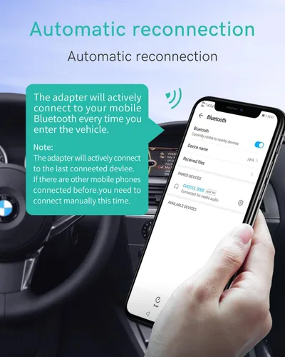 Miniatura 7 de Adaptador Bluetooth 5.0 aptX-HD con cable Y compatible con sistemas BMW CCC/CIC con interfaz USB+AUX (3000B)