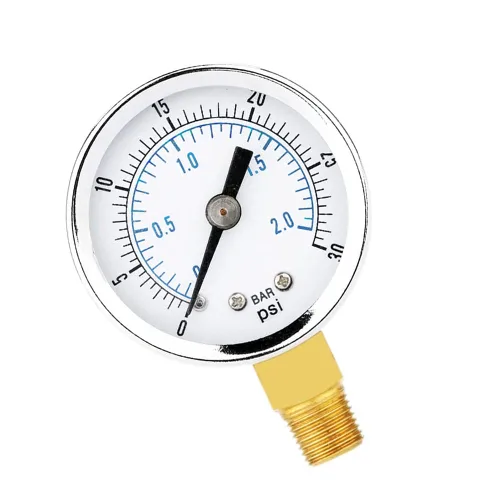Miniatura 13 de Manómetro de presión de 1/4" NPT, lleno de glicerina, esfera de 2 1/2 pulgadas, 0-30 psi, caja de acero inoxidable 304, montaje trasero central