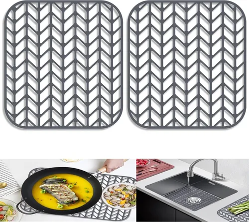 Miniatura 14 de AWOKE Protectores de fregadero para fregadero de cocina, alfombrilla protectora de fregadero de cocina - 28.4"x15.2" Alfombrilla plegable
