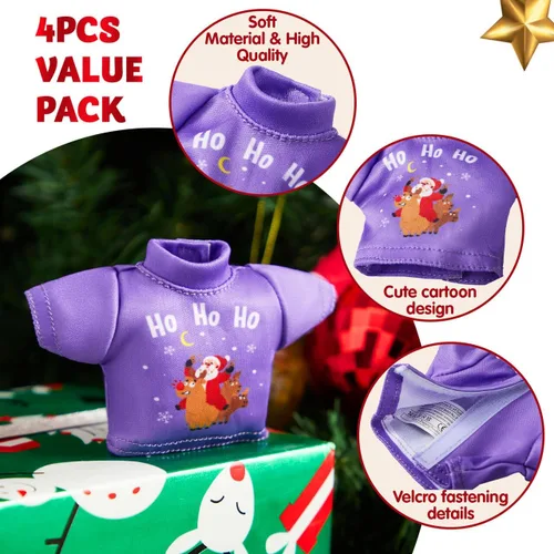 Miniatura 4 de JOYIN 4 paquetes de ropa de Navidad para muñeca, elegante conjunto de ropa de muñeca, decoraciones navideñas y especiales de vacaciones