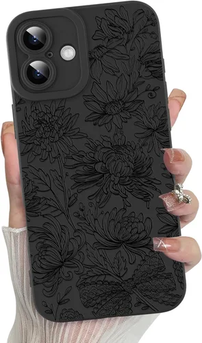 Miniatura 69 de MZELQ para iPhone 12 Pro Max, Funda de silicona con patrón floral de flores y girasoles, rosa, lindo, protección de cámara, funda suave y delgada