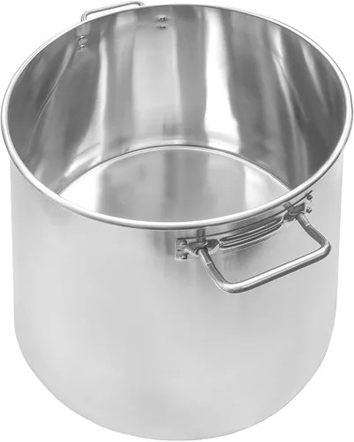Miniatura 3 de CONCORD - Olla de acero inoxidable pulido para elaboración de cerveza con tapa plana (40 cuartos de galón)