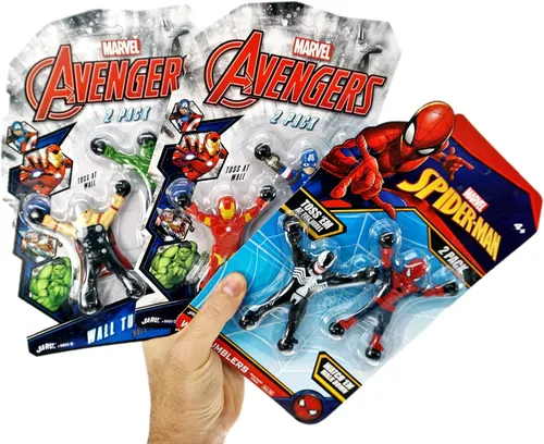 Miniatura 2 de JA-RU Spiderman & Avengers Window Crawler - Escaladores de pared (3 unidades, 6 héroes) Marvel Avengers Superheroes Fidget Toy Wall Walker Climber