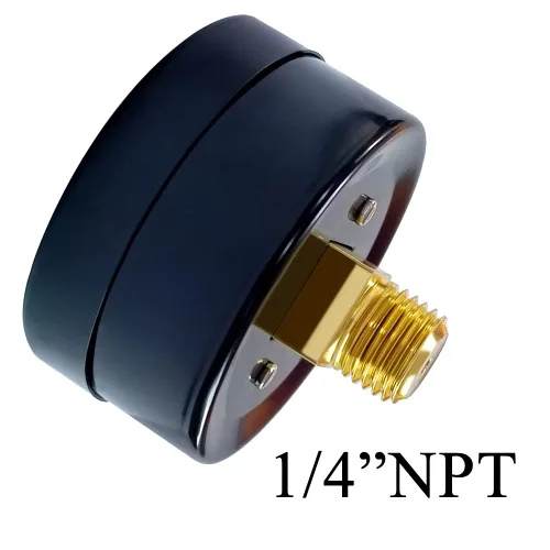 Miniatura 2 de Beduan Medidor de Presión de Aire para Compresor de Aire con Dial de 5 cm, Montaje Trasero Central, 1/4" NPT, 0-160 PSI