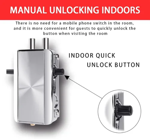 Miniatura 4 de Cerradura de puerta electrónica, cerradura de puerta antirrobo de aleación de zinc con 4 controles remotos, cerradura de control remoto inteligente