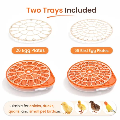 Miniatura 5 de Incubadora inteligente de huevos de pollo con control de voz, 26 incubadoras de pollo/59 pájaros para incubar huevos, girador automático de huevos