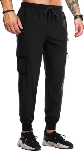 Miniatura 2 de Mens Cargo Joggers Pants Quick Dry Lightweight Running Athletic Workout Cargo Hiking Pants Casual Pants