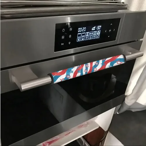 Miniatura 6 de America250 - Juego de 8 fundas antideslizantes para manijas de puerta de refrigerador, 4 de julio de 2026, protectores para nevera, horno, mantener