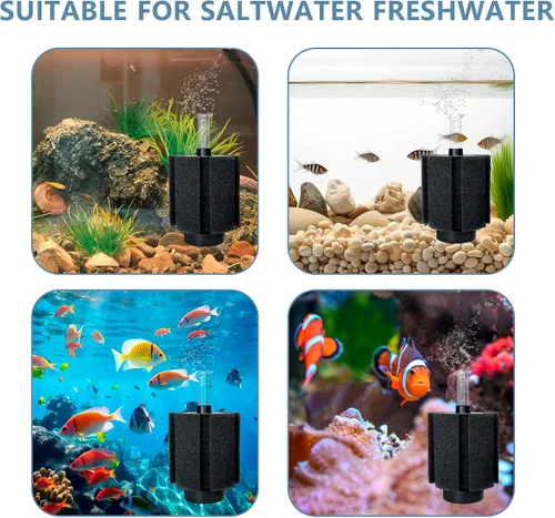 Miniatura 4 de Filtro de esponja grande para acuario de 80 a 90 galones con piedra de aire y medios de cerámica bio, filtro de esponja silencioso para alevines